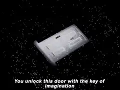 Door in space with imagination text