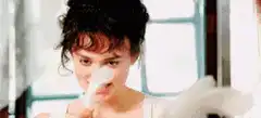 Keira Knightley sneezing