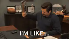 Ron Swanson hammer desk I'm like