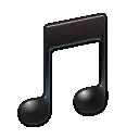 Black music note icon animation