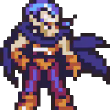 Pixel Art Character with Cape