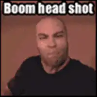 Boom headshot man reaction
