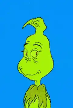 The Grinch smirking and changing expressions
