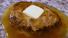 Butter melting on steak