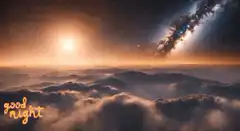 Good night clouds and galaxy