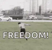 Man running with freedom