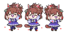 chibi girl dancing with sparkles