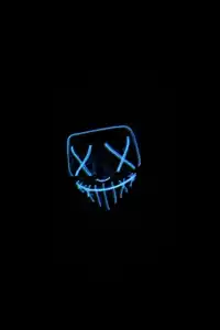 Blue neon Marshmello mask