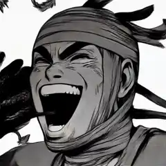 Manga character laughing maniacally