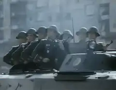 German soldiers marching in formation