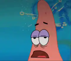 Patrick Star crying with tears streaming down