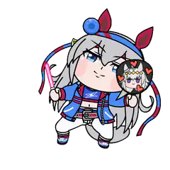 chibi horse girl holding mirror