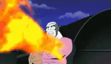 Man breathing fire from hand