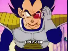 Vegeta crushes scouter Over 9000