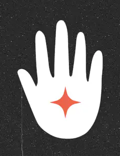 Hand with star symbol animation