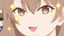 Anime girl with sparkling eyes
