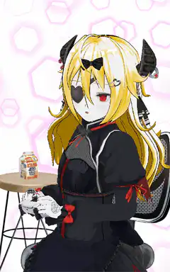 Anime girl with horns and eye patch