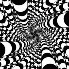 Black and white spiral tunnel animation