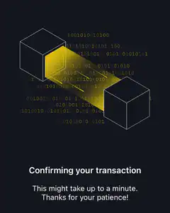 Bitcoin transaction confirmation animation