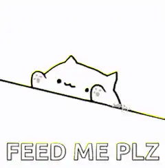 cute cat peeking over edge feed me plz