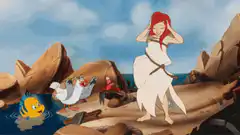 Ariel dancing on the beach