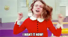 Girl screaming I want it now