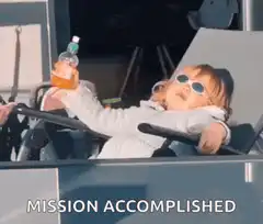Baby drinking juice mission accomplished