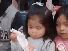 Toddler gives the middle finger