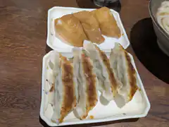 Gyoza and Fried Dumplings on Plates