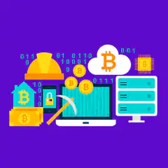 Bitcoin mining illustration