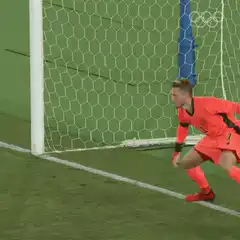 Soccer goalkeeper misses save