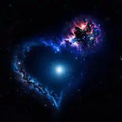 Heart-shaped nebula in space