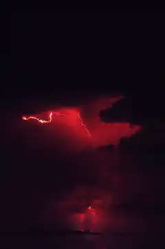 red lightning storm