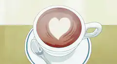 heart shaped latte art