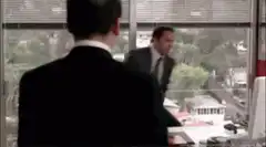 Michael Scott throws computer monitor