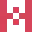 Red and White Pixelated H Logo