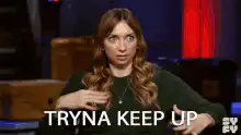 Woman trying to keep up