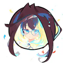 Anime girl with glasses in a bubble