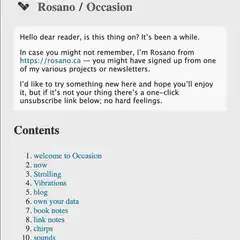 Rosano Occasion newsletter scroll