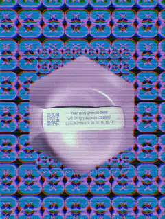 Chinese food menu on purple plate