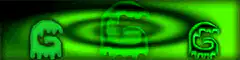 Green glowing GGG letters