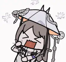 chibi character eating with chopsticks