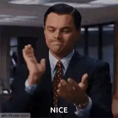 Leonardo DiCaprio clapping and saying nice