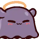 Cute purple ghost with halo