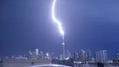 Lightning strikes CN Tower