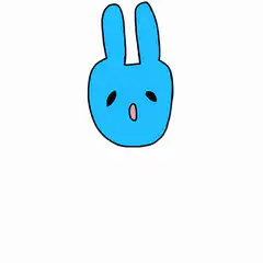 blue bunny face squished