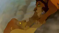 Scar and Mufasa fight