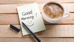 Good Morning note with coffee