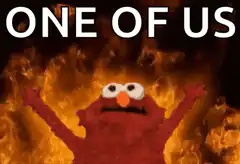 Elmo in flames