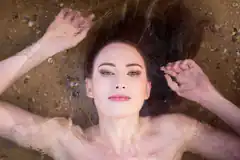 woman floating in water